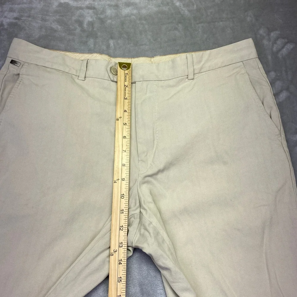 Tommy Bahama Khaki Herringbone Straight Leg Casual Dress Pant Men Sz 38 Fits 37